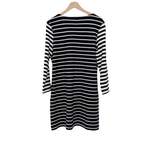 NWT J. Crew Factory Striped Maritime Dress Ivory Navy Blue Size L Large Nautical - Picture 4 of 10